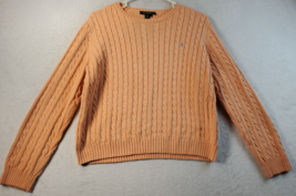 Lauren Ralph Lauren Sweater Womens Large Orange Cotton Long Sleeve Round Neck - £15.13 GBP