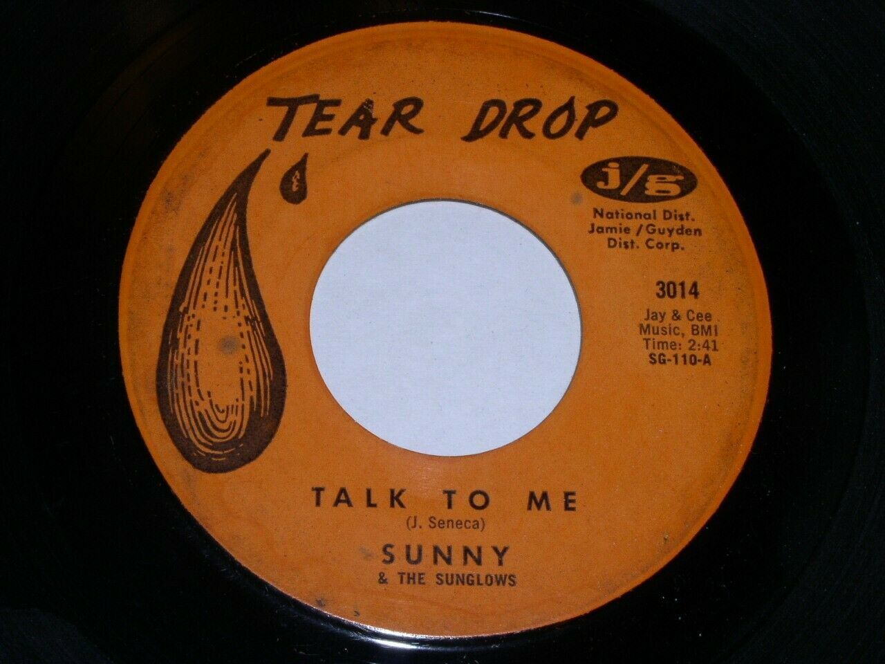 Primary image for Sunny Sunglows Rare j/g Teardrop Label Variation 45 Rpm Record Talk To Me