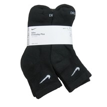 Nike Everyday Plus Ankle Socks 6 Pack Men&#39;s Size XL 12-15 Black NEW SX6899-100 - £22.42 GBP