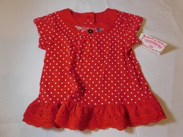 Toughskins Baby Girl&#39;s Short Sleeve Top Shirt Rocket Red Size 18 Months NWT NEW - £10.27 GBP