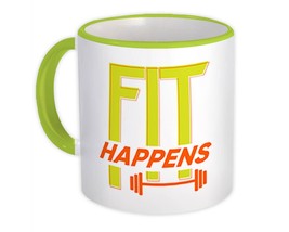 Fit Happens : Gift Mug Fitness Gym Lover Sport Sportive Active Life Personal Tra - £12.77 GBP