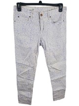 Gap 1969 Jegging Jeans 29R White With Purple Polka Dots Skinny Leg Mid Rise Casu - £17.45 GBP