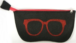 NEW Soft Strong Felt BLACK /RED Case with Zipper for all Sunglasses / Ey... - €4,27 EUR