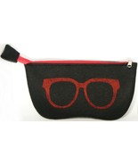NEW Soft Strong Felt BLACK /RED Case with Zipper for all Sunglasses / Ey... - $6.92 CAD