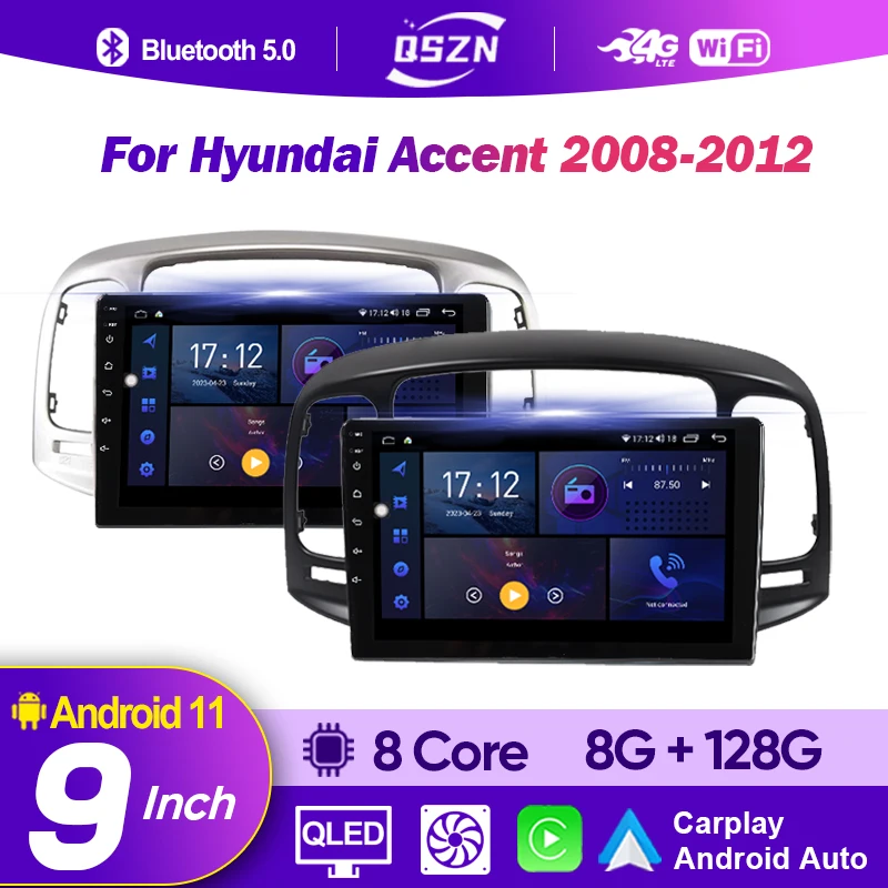 Android 12 Car Radio For Hyundai Accent 2008 2009 2010 2011 2012 Multimedia - £84.53 GBP+