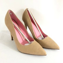 Delicious Womens Heels Pumps Pointed Toe Matte Faux Leather Beige Size 8.5 - £15.32 GBP