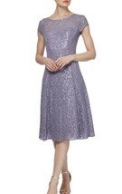 SL FASHIONS Mystic Heather Tea Length Sequin Lace Midi Fit and Flare Dre... - $138.59