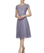 SL FASHIONS Mystic Heather Tea Length Sequin Lace Midi Fit and Flare Dre... - £108.66 GBP