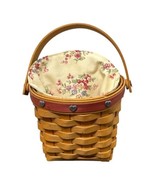 Vintage Longaberger 2002 Sweetheart Red Love Notes with Liner Basket Hearts - $18.70