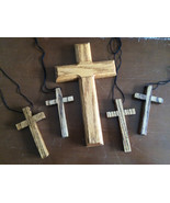 Hand crafted Christ Church Cleveland NC Wooden Cross Cruxifux  Lot of 5 - £19.88 GBP