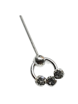 Nose Ring 3 CZ Crystal Slave 5mm Ring 22g (0.6mm) 925 Sterling Silver L Bendable - £5.03 GBP