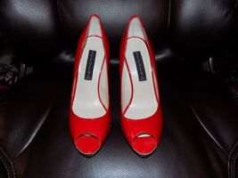 STEVEN BY STEVE MADDEN Lalo Red Open-Toe 4.5" Heel 7.5 Women's EUC - $54.90