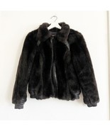 Vintage Ms. Pioneer Black Brown Faux Fur Leather Womens Bomber Jacket 10... - $1,892.66 MXN