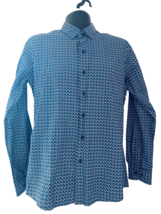 Men’s Seaman Collection Navy Blue Seashell Design Long Sleeve Shirt Size L - £14.74 GBP