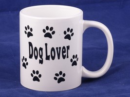 Dog Lover Coffee Cup mug with Paw Prints - £5.18 GBP