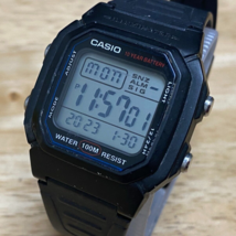 Casio W-800H Mens 100m Black Digital Alarm Chrono Quartz Watch~New Battery - £13.58 GBP