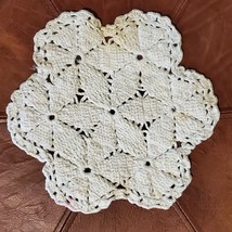 Vintage Handmade Doily White Round Crochet 9 Inch - $13.10