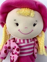 Kids Preferred Soft Pink Girl Doll Hat Blonde Hair Dress 14&quot; Plush Fleec... - £19.17 GBP