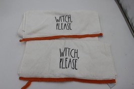 Rae Dunn Witch Please Bathroom Hand Towel Orange Embroidered Halloween Black - £11.59 GBP
