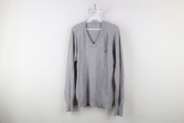 Vtg 80s Christian Dior Mens Medium Distressed Spell Out Knit Sweater Gray USA - £45.91 GBP