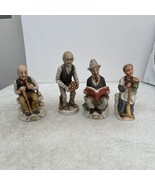 VTG Old Man Decor Lot Of Four Ole Man Reading Sitting Farming - €25,87 EUR