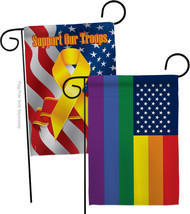 US Pride - Impressions Decorative Support Our Troops Garden Flags Pack GP148666- - £24.75 GBP