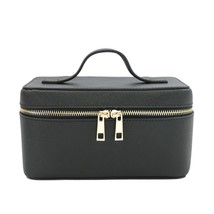 Ladies Saffiano Split Leather Travel Toiletry Case Bag Portable Hanging Makeup O - £92.92 GBP
