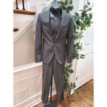 Cengizhan Baybars Men Gray Polyester Single Breasted Jacket &amp; Pant 2 Pc ... - $98.01