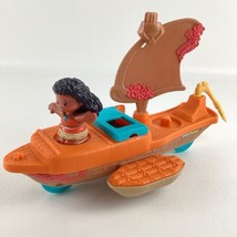 Fisher Price Little People Disney Moana Figure Maui Canoe Sailboat Lot 2022 - $19.75