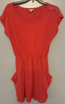 I LOVE H81 ORANGE SHORT SLEEVE DRESS WOMENS SZ Small Elastic Waist Line. - $245.32 MXN
