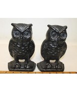 Vintage Black Cast Iron Owl Bookends or Door Stops EMIG Made Robert Emig... - $85.00