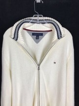 XL Tommy Hilfiger White Full Zip Cardigan Men&#39;s Sweater Jacket - £55.29 GBP