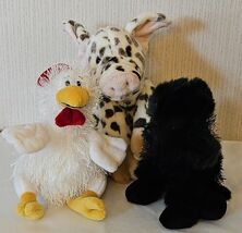 Ganz Pig Chicken Dog Plush Lot Heritage Collection Spot Piglet Animal Farm Hen - $21.10