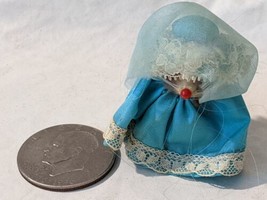 Rare Vtg Originale Vero Pelliccia Little Mouse Factory USA Blu Pizzo Cofano - £20.76 GBP