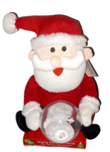 Dan Dee Singing Animated Friends Santa Snow Globe Light Up Merry Christmas - £29.87 GBP