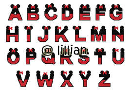 MINNIE MOUSE Alphabetical ABC to Z Cross Stitch Pattern Patterns - £3.95 GBP
