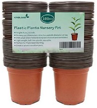 100 Pcs 4&quot; Plastic Plants Nursery Pots Seedlings Flower Plant Container Seed NEW - £16.08 GBP