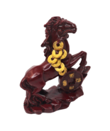 Chinese Red Cinnabar Cast Resin Horse Figure Statue 6&quot; Tall Feng Shui Ho... - $20.22 CAD