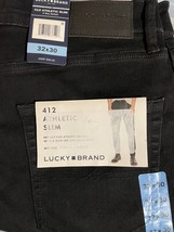 Lucky Brand Men&#39;s 412 Athletic Slim Black 32 x 30 Two Way Stretch - £24.14 GBP
