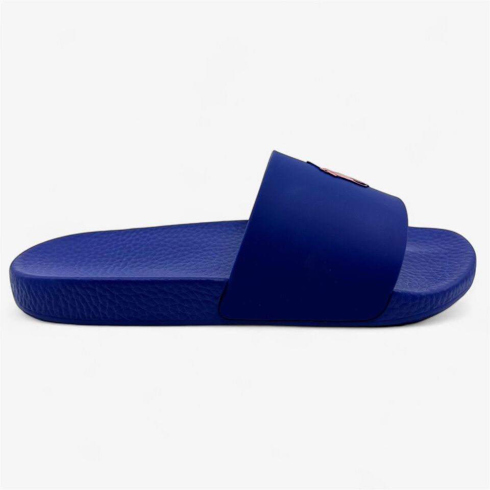 Ralph Lauren Slide SN SLI Navy Blue  Red Mens Sandal Big Pony Slide