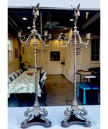 Pair French 19th Century Renaissance Style Gilt Bronze Candelabras Stork - $19,800.00