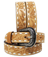 Western 1 1/2&quot; Wide Men Women Rodeo Floral Tooled Leather Belt 26FK17 - $921.69 MXN