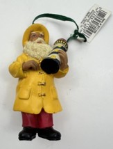 TJ&#39;s Christmas ~Santa in Yellow Raincoat Lighthouse in Hand Christmas Ornament - £8.92 GBP