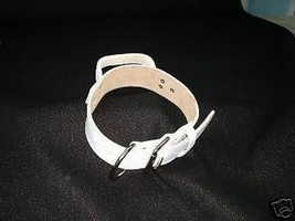 2 IN WHITE LEATHER COLLAR WITH HANDLE POLICE K9 SCHUTZHUND CUSTOM MADE - $39.29