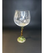 Rhinestone Jeweled Giraffe Animal Bronze Enamel Stemmed Wine Glass Goble... - £72.39 GBP