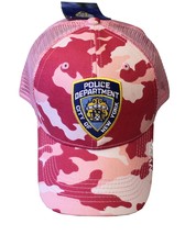 NYPD Baseball Hat New York Police Department Pink &amp; Camo One Size - £11.17 GBP