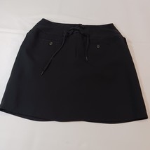 Harve Bernard Women's 1/4 Front Button Back Laces Pull-On Black Skirt Size 14P image 2