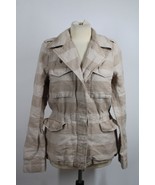 New Haven M Madewell Brown Stripe City Cargo Jacket Linen Cotton Safari - $24.70