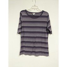 LuLaRoe Tshirt Shirt Purple Striped Size XL Short Sleeved - £7.80 GBP