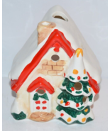 Vtg WEISS Christmas Chalet House Votive Candle Holder Ceramic decor - £14.37 GBP